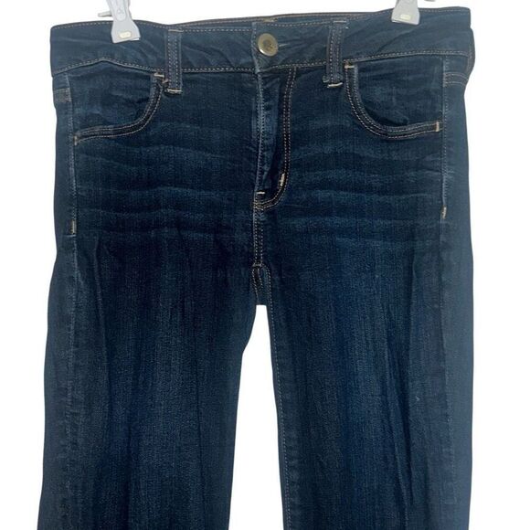 American Eagle Dark Wash Mid Rise Super Stretch Denim Jegging Ladies Size 4 - Picture 1 of 12
